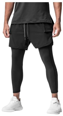 Collant Compression Running Homme,Cuissard Running Homme Running Sport Collant Thermique Polaire Homme Pantalon Running Collant Genoux Homme Sport Legging Coton Homme Leggings Blanc Homme