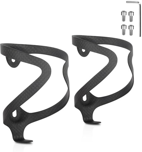 KABON Fahrrad Flaschenhalter,Ultraleichter 3K Carbon Radfahren Wasserflaschenhalter Getränkehalter für Outdoor-Aktivitäten (Neu Mattschwarz)