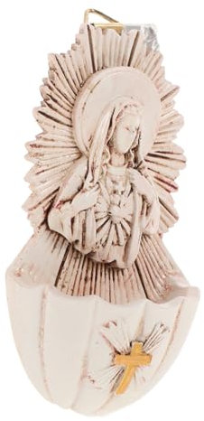 Mobestech Bénitier Mural Résine Pour Décoration Catholique Bénitier Suspendu Élégant Ajout De Spiritualité à Espace Religieux