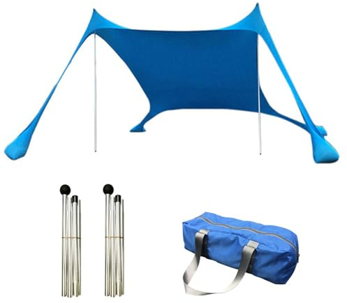 Birtern Tenda parasole da spiaggia, 210 x 150 x 170 cm, in tessuto Oxford, resistente ai raggi UV, con custodia e 2 aste di supporto, impermeabile, per patio, giardino, campeggio, garage e attività