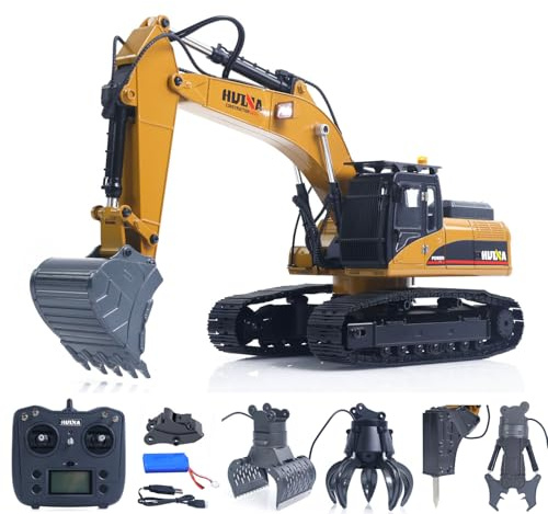 wheelfun HUINA US in Stock, New Upgrade 580 1/14 Metal Excavator Model