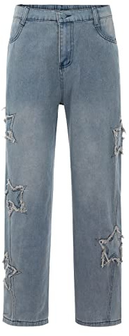Generiska jeans herr slim fit: Denim byxor Y2K jeans långa jeans långa jeans vintage stretchjeans raka ben tygbyxor andas fritidsbyxor bekväma utomhusbyxor klassiska avslappnade arbetsbyxor, blå, 3XL