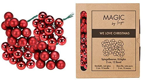 144 Spiegelbeeren I Ø 20 mm I Chianti rot I Glanz und matt I Glaskugeln