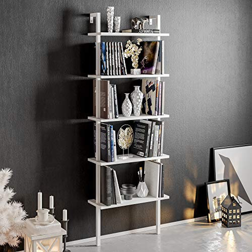 DECOROTIKA Piante 174 cm Tall Bookcase Bookshelf Shelving Unit with Colour Options (PURE WHITE)