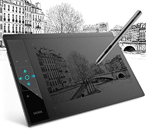 Tablette Graphique 10x6 Pouces avec Touchpad Intelligent et 4 Touches Raccourcis, Tableau Graphique VEIKK A30 avec Stylo sans Batterie et Pression de 8192 Niveaux Professionnels