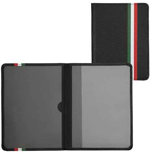 kwmobile Porte permis de conduire carte grise avec compartiments cartes passeport - Étui portefeuille de protection en simili cuir vert-rouge-noir