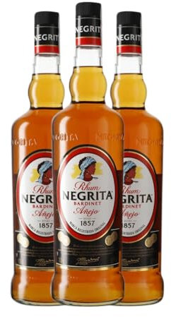 Ron Bardinet Negrita Añejo Botella Misil 1 L (Caja de 3 Botella Misil de 1 L)