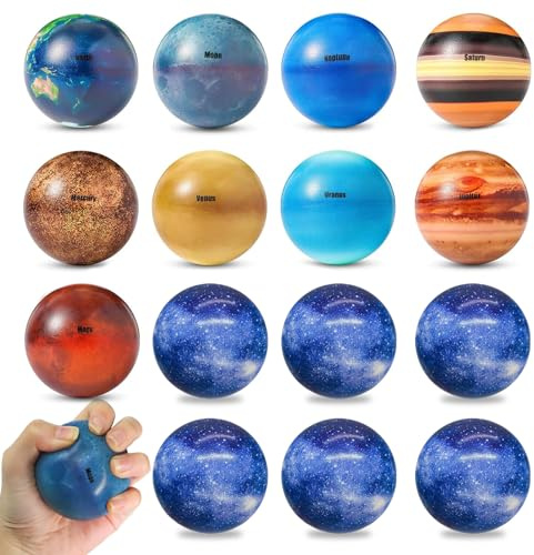 15 Piezas Pelota Antiestrés Cielo Estrellado, Bolas Antiestres, Pelota de Juguete Anti Estrés, Juguetes Antiestres Squeeze, Squishy Juguetes Anti Estrés Bolas para Niños y Adultos
