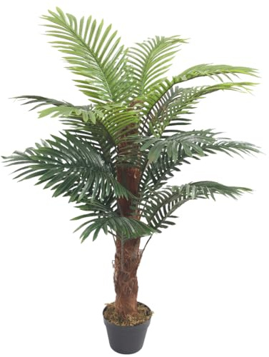 Lacers SMARAGDLINE - Palmera artificial de 120 cm, planta artificial, grande, árbol artificial como real para salón, dormitorio, oficina, decoración, plantas artificiales, para exteriores, balcón,
