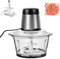 Electric Fruit & Vegetable Chopper Mini Chopper Blender Food Processor, 4 bi-Level Blades - Energy Saver 300W with Turbo - 2Speeds - 2L Food Capacity Glass Bowl - 2 Year Warranty