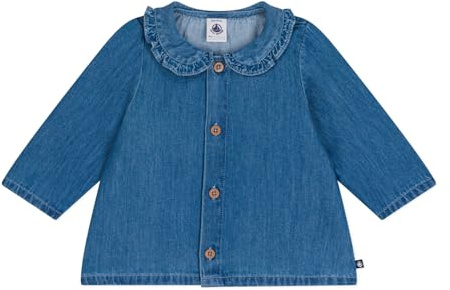 Petit Bateau Lätt jeansblus för spädbarn, Ljus denim, 3 �r