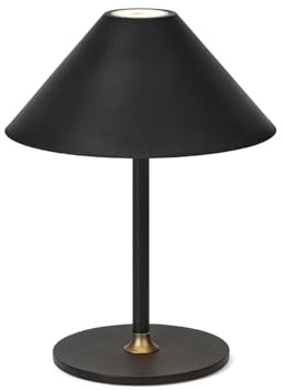 Halo Design, Hygge Schwarz, Dänisches Design Tischlampe Kabellos Dimmbar - 19 cm hoch LED Tischlampe Akku USB-C Aufladbar – Indoor & Outdoor deko Tischleuchte