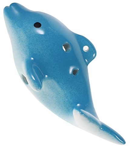 TOYANDONA Dolphin Ocarina Ceramic Ocarina Instrument Small 6 Hole for Kids Adults and Beginners Portable Wind Instrument Music Toy for Children Practice and Learning