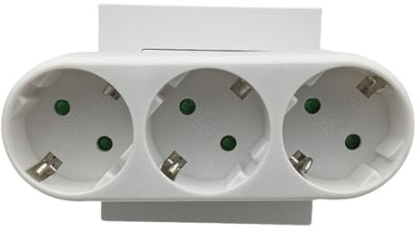 NEOVSUNY Mehrfachsteckdose 3-Fach Steckdosenadapter, 3 Schuko Steckdose Kindersicherung, Zwischenstecker für Büro, Heim oder Reise, Weiß (1 Stück)