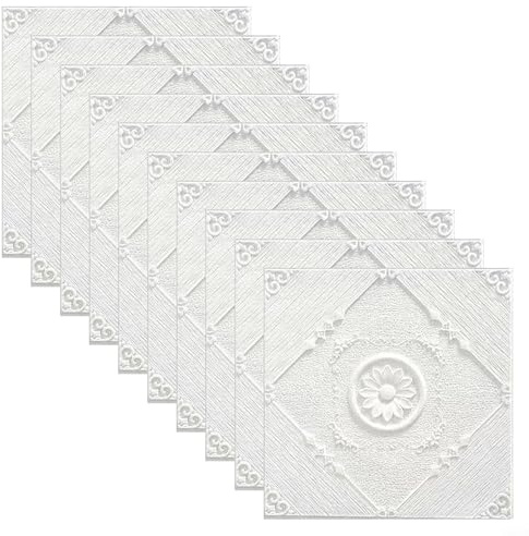 Adesivi da parete in morbida schiuma 3D per piastrelle in pietra, 10 pezzi, con caratteristiche impermeabili e oleorepellenti, per l'uso su superfici verniciate, vetro e tavole di legno (10 pezzi)