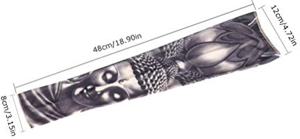 Alomejor Manga de Tatuaje Falso Temporal Manga sin Costura de Brazo Estirable para Salidas Nocturnas Bar Unisex (TS-155)
