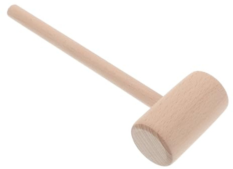 GRIRIW Marteau en Bois de Hêtre Moyen pour Travail du Cuir Bricolage et Sculpture Maillet à Manche en Bois Outil Multifonction pour Projets Créatifs et Menuiserie