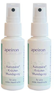 APEIRON Kräuter Mundspray (2 X 30 Ml), Schön Kräftiger Kräutergeschmack, Kaum Aufschäumend, Bio Zahnpasta, Vegan, Fluoridfrei, Naturkosmetik