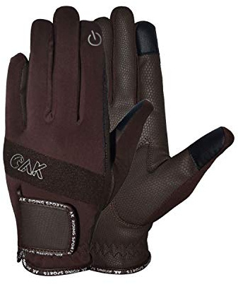 AK Embossed Champion Grip Horse Riding Gloves – Touchscreen Compatible Equestrian Gloves for Men & Women – Non-Slip, Breathable, Durable Riding Gloves AKRS-8044 (Brown, L)