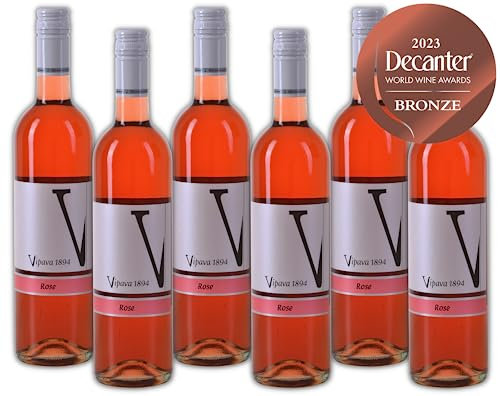 VIPAVA 1894 Roséwein Qualitätswein 2022, von Hand gelesener trockener Wein (6 x 0.75 l)