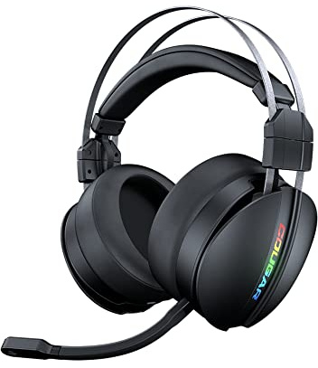 Cougar Gaming | Casque Micro Gaming | OMNES Essential sans Fil Noir - Stéréo-Boost et Effet Surround virtuel - Microphone cardioïde 9,7 mm - Annulation de Bruit - Effets RGB