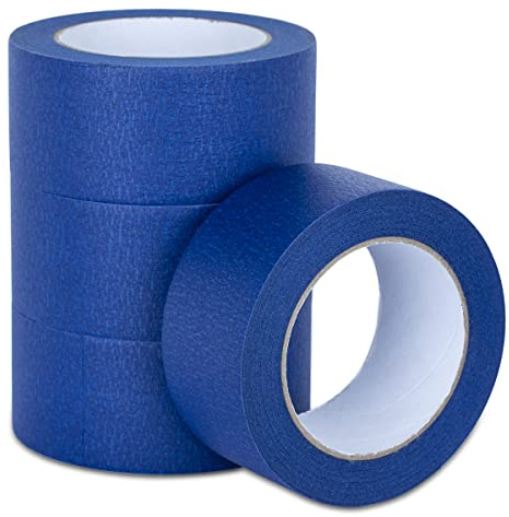XUXU Blue Painters Tape, 2 Inch Masking Tape Bulk for Multi-Surface, Produce Sharp Lines, Residue-Free 196 Yards Total Set of 4 Rolls