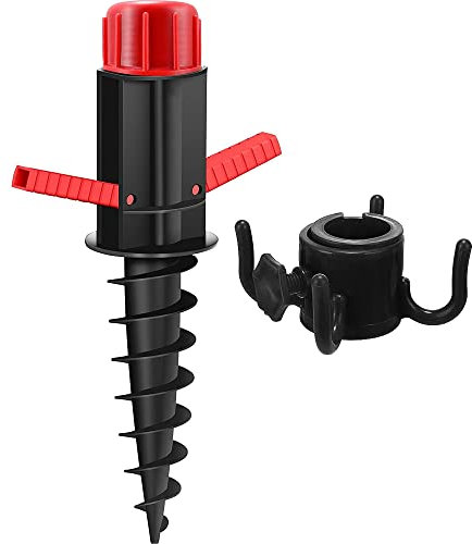 LEcylankEr Sonnenschirmständer, Schirmständer Sonnenschirm, Bodenhülsen zum Eindrehen mit Griffen, Einschraubbodenhülse für Strand/Sand/Rasen/Land, für 22-32mm Stangen