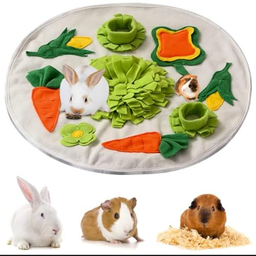 Schnüffelteppich: Kaninchen Schnüffelmatte Meerschweinchen Spielzeug Intelligenz Spielzeug Kaninchen Futtersuche Riechen Trainieren Schnüffeldecke Schnüffelspielzeug Trainingsmatte Futtermatte