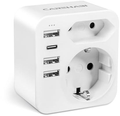 Adaptateur Prise Australie, Adaptateur France vers Australie avec 3 USB-A et 1 USB-C, Adaptateur Voyage pour Nouvelle-Zélande, Argentine, Chine, Fidji, Timor Leste, Adaptateu Type I