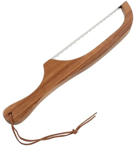 Cabilock Set De Coupe-pain Bois Outil De Coupe-pain Inoxydable Scie à Pain Pour Trancher Le Pain Coupe-gâteau Dentelé Service De Gâteaux Ustensiles De Cuisine