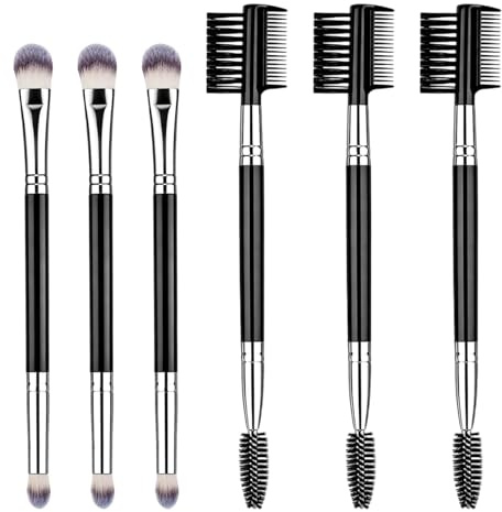 HJZHII 6 Augenbrauenbürste, Lidschatten Pinselset Wimpernkamm Wimpernbürste