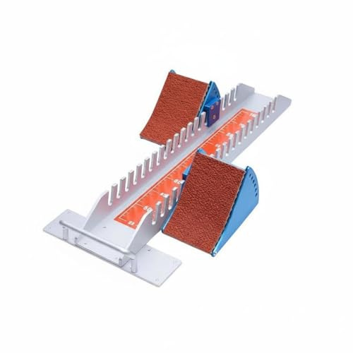 Hellery Adjustable Starting Block Bloc de Départ Course Plaques Ajustables Contrôle Amélioré Base Alliage d'Aluminium Surface Antidérapante pour Appui Sûr, Q64