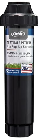 Orbit 54345 4 300 Series Spring-Loaded Pop-Up Sprinkler with Half Pattern Spray Nozzle