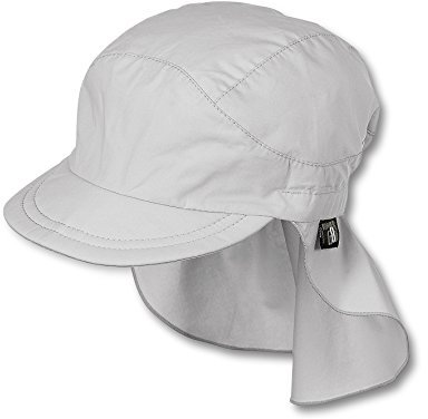 Sterntaler Unisex Kinder Schirmmütze mit Nackenschutz Ohne Bindebänder Baskenmütze, lichtgrau, 55