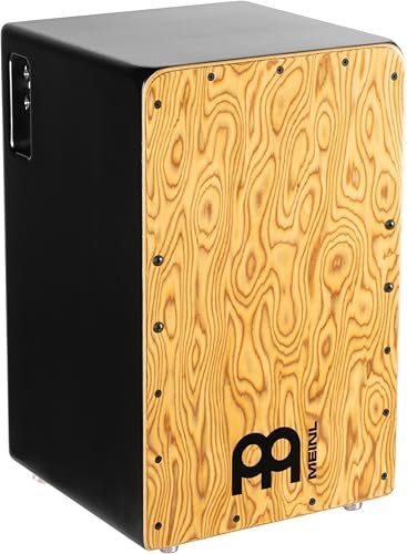 Meinl Percussion Pickup Woodcraft Cajon - Große Trommelkiste mit Tonabnehmer, Snare und Bass Sound - Schlagfläche Makah-Burl (PWC100MB)