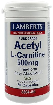 Lamberts L Acetil Carnitina HCI 500mg - 60 Cápsulas