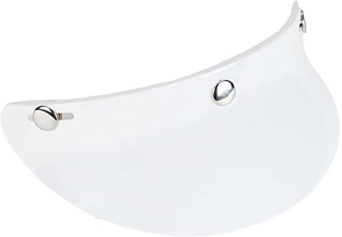 Vintage 3-Snap Motorcycle Helmet Visor Peak UV for Most Open Face Half Face Or Vintage Helmets,15cm x 5cm - White
