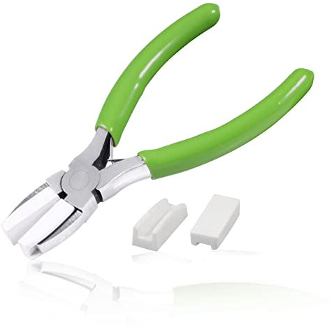 LEONTOOL 5-Zoll-Doppelbackenzange aus Nylon, Flachzange mit 2 Ersatzbacken aus Nylon, Mini-Nylonzange zum Richten von Draht zur Schmuckherstellung