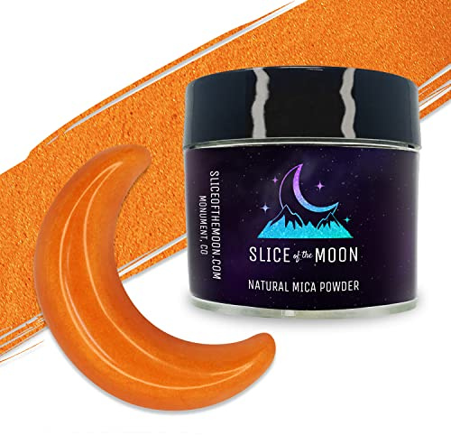 Slice of the Moon | Orange Natural Mineral Mica Powder, 0.42oz (12g) | for Personal or Professional Use - Cosmetics, Epoxy Resin Projects, Nail Polish, Soaps, Bath Bombs, and Art Projects