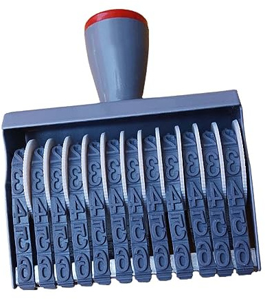 12 Digits Wheel Number Stamp， Portable Roller Stamp， Calendar Time Multifunction Number Printed Stamp for Office Home