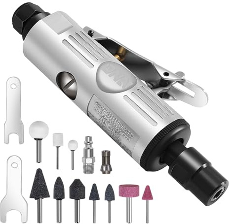 DNA MOTORING MINI AIR DIE GRINDER Straight Pneumatic 25000 RPM Rear Exhaust Polisher with 1/4(6MM) Collets Mini, TOOLS-00531