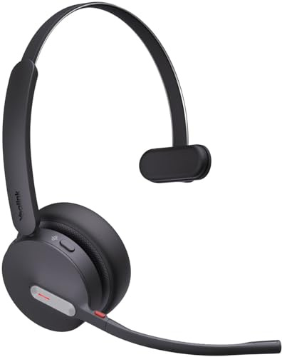 Yealink BH70 Mono UC USB-A Bluetooth Headset mit Mikrofon, 35 h Sprechzeit, 3 Mikrofone mit Geräuschunterdrückung, 91 g leicht, kabellos, für Arbeit am PC, Teams-kompatibel