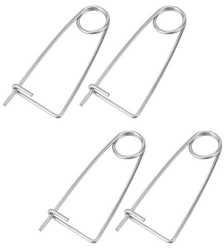 4 spille di sicurezza a forma di spilla, perni di bloccaggio in acciaio, diametro del filo 3 mm, lunghezza 125 mm