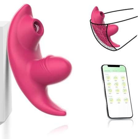 ZWFUN Butterfly Vibrator Vibration für Frauen Sex Toy mit 9 Vibrationsmodi Auflegevibrator Liebeskugeln für die Frau Vibro ei mit Bluetooth APP-Steuerung für unterwegs Sexspielzeug für Frauen (Rot-B)