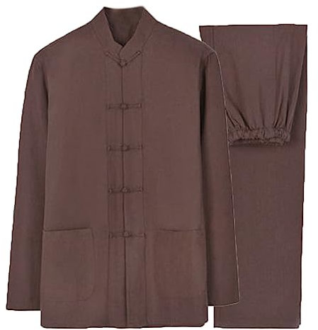 GZKDKZB Tang-Anzug aus Reiner Baumwolle für Herren, traditionelle Kleidung, Kampfsportanzug, Kung-Fu-Uniformen, Tai-Chi-Kleidung, Zen-Meditationsuniform, langärmeliges Hemd und Hose