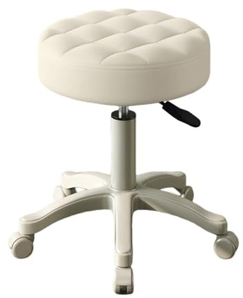 Haibinsuo Tabouret de bar à roulettes réglable en hauteur avec molette rotative à 360 degrés, coussin d'assise compact, tabouret de point, tabouret à points, tabouret à points pour la maison, le