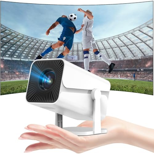 Mini Projecteur Portable, Focus Électrique & Auto Keystone Videoprojecteur Bluetooth Supporte 4K 1080P, 270° Rotation Video Projecteur Portatif, Compatibile avec Téléphone TV Stick HDMI USB