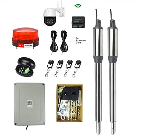 Ouvre-porte commercial automatique Ouvre-porte automatique à double battant, ouvre-porte électrique avec télécommande for porte industrielle et résidentielle(PKM C01 K)