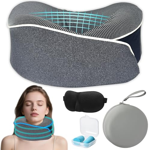 TZEKING Cuscino Cervicale da Viaggio,Cuscino da Viaggio,Cuscino per Il Collo,Cuscino da Viaggio Memory Foam,Cuscino Aereo,Cuscino Cervicale Viaggio Portatile,per Riposare E Dormire
