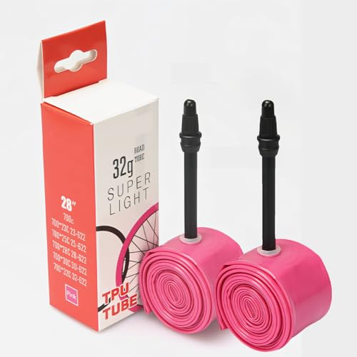 Cyberwork 2 Pezzi Camera d'Aria TPU per Bici da Corsa, 700 x 18-32c, Valvola Francese 65/85 mm, Resistente all'Ossidazione, alle Alte Temperature e alle Forature, Portatile da 32 Grammi (65mm)